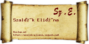 Szalók Eliána névjegykártya
